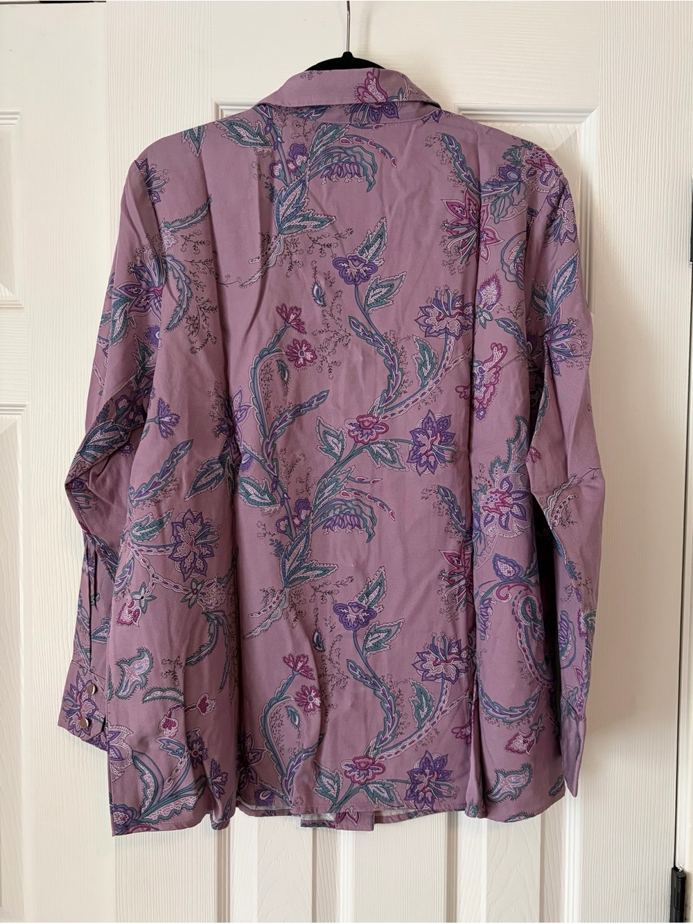 NWT WinterSilks Lavender Paisley Button-Up Blouse size 2X - Picture 4 of 5
